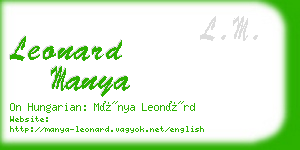 leonard manya business card